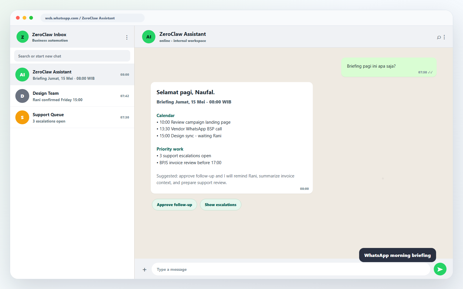 ZeroClaw AI Personal Assistant preview