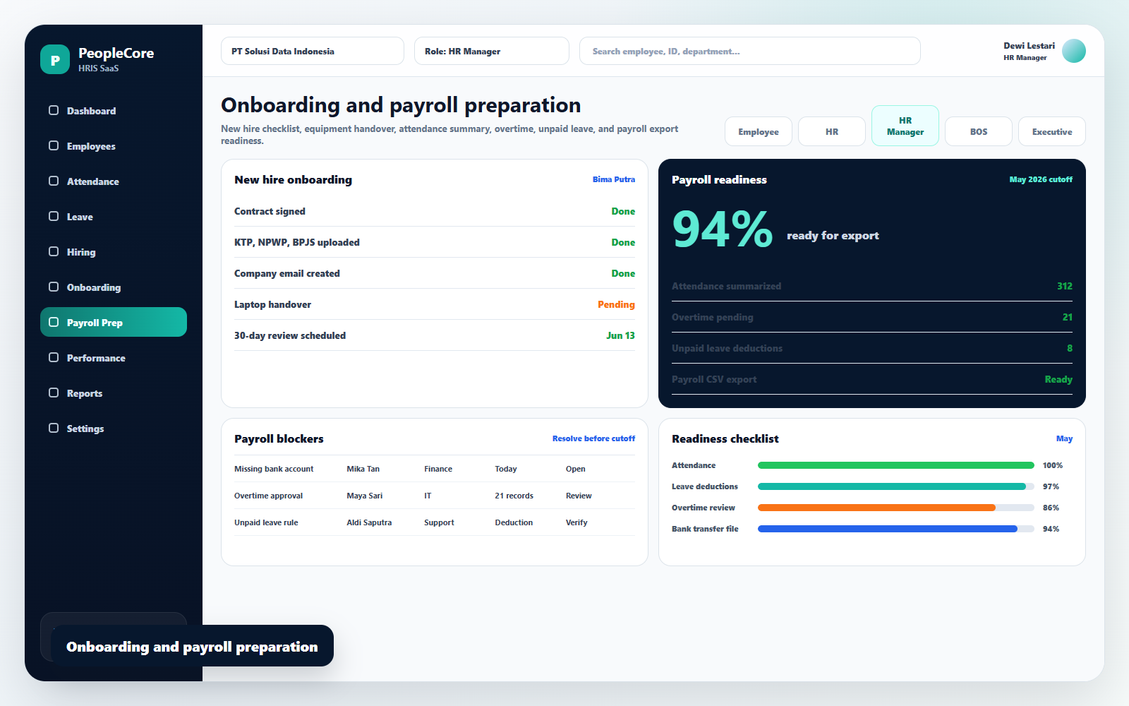 Payroll prep preview